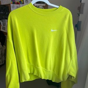 Yellow-Green Nike Cropped pullover